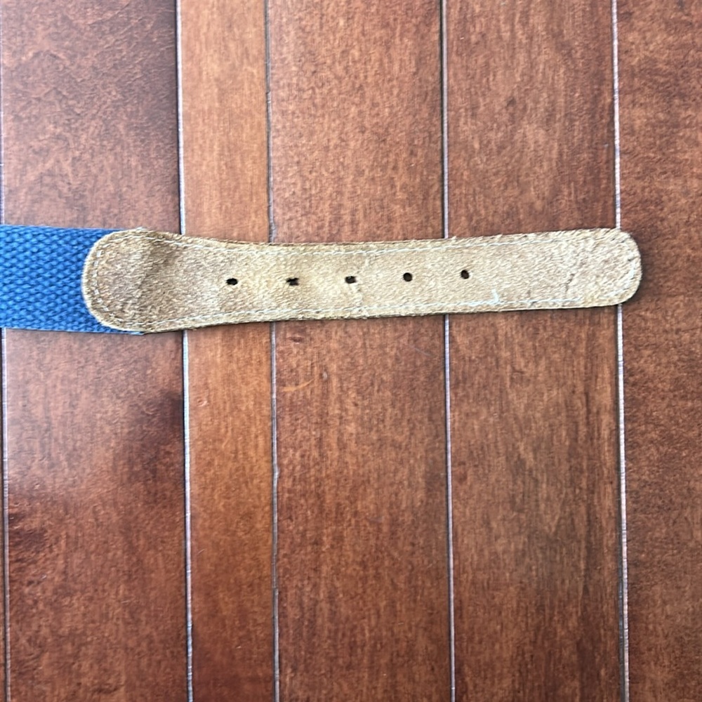 Men’s Island Casuals Blue & Brown Belt with Sports Motif Size 38 - Picture 6 of 7